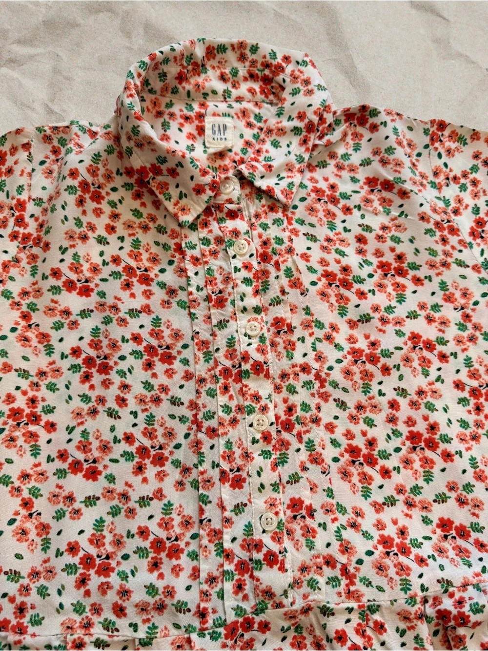 Gap Kids Floral Collared Button Front Dress Girls XXL 14-16